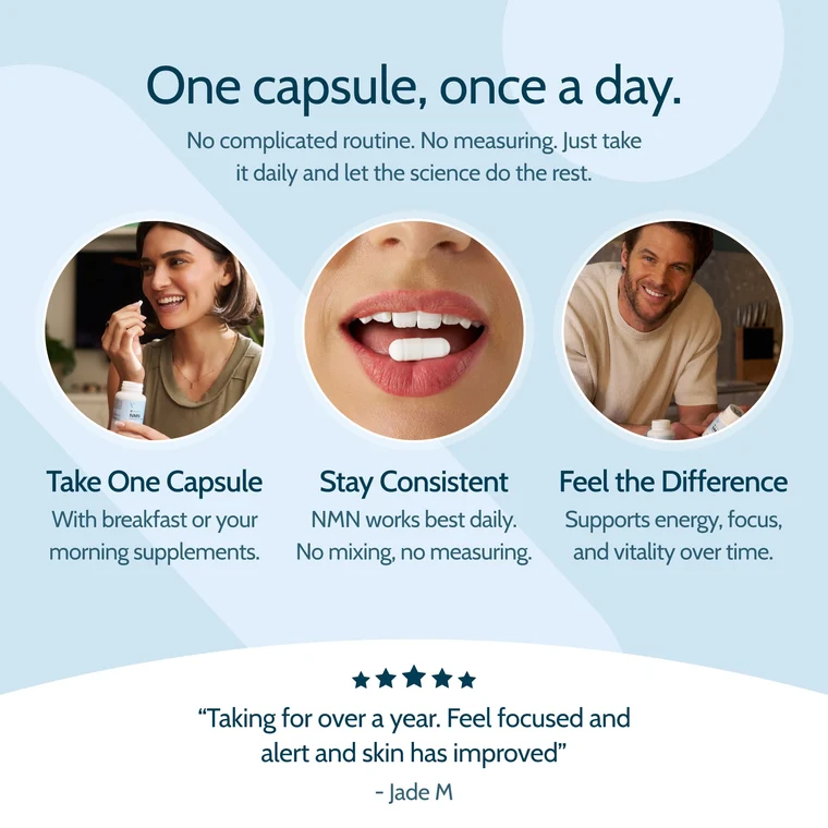 How to take vivanmn NMN — one capsule once a day, with breakfast